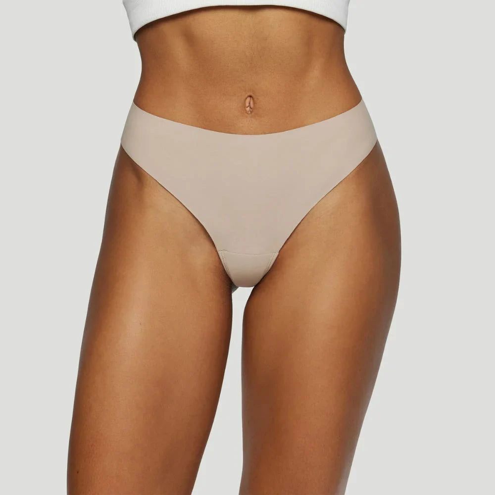 Tanga de talle medio color piel (Lote de 3)