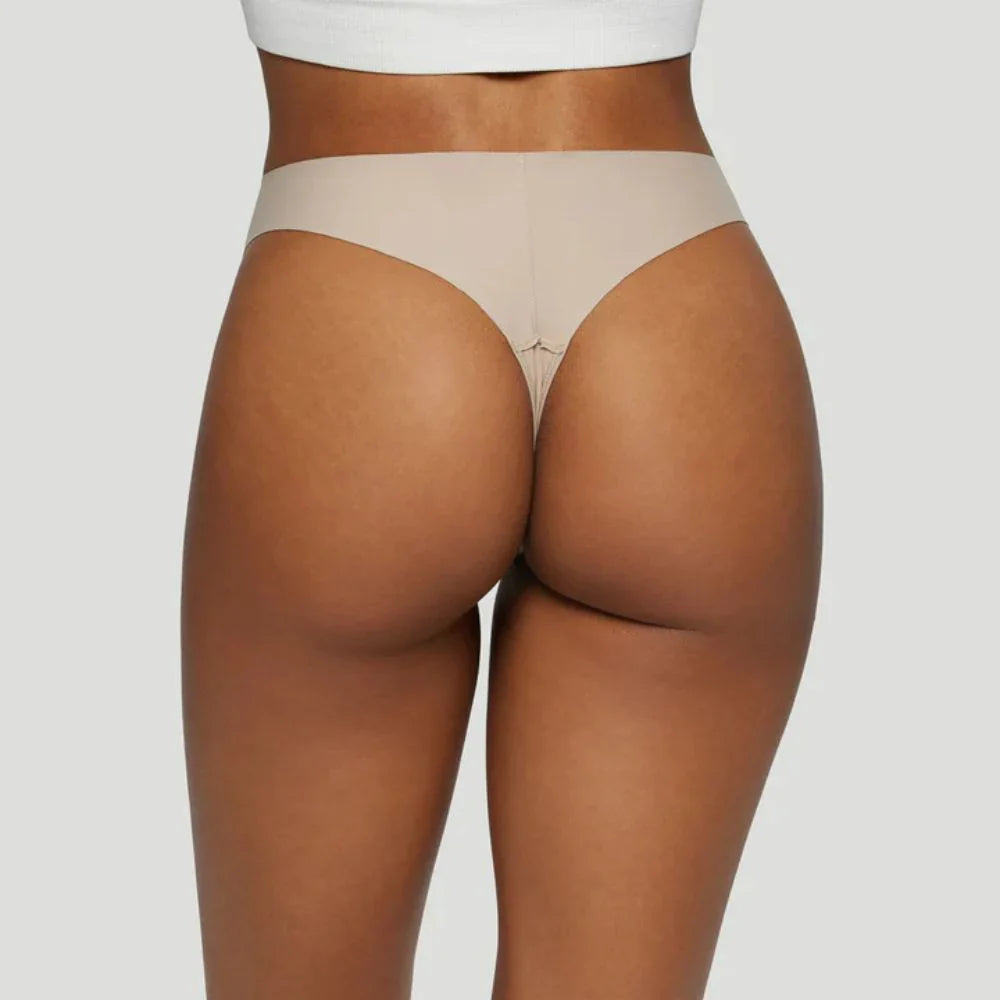 Tanga de talle medio color piel (Lote de 3)