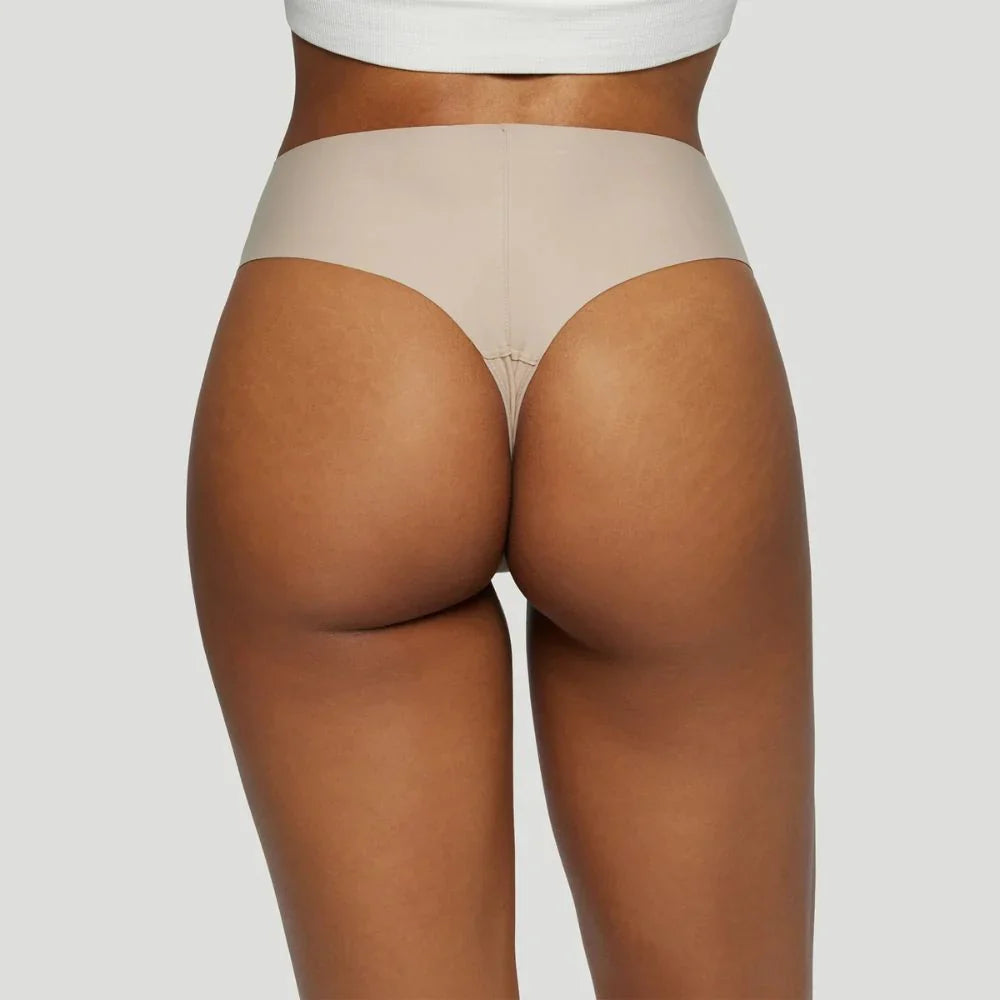 Tanga de talle alto color piel (Lote de 3)