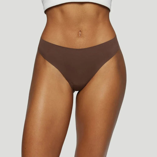 Tanga de talle medio marrón (Lote de 3)