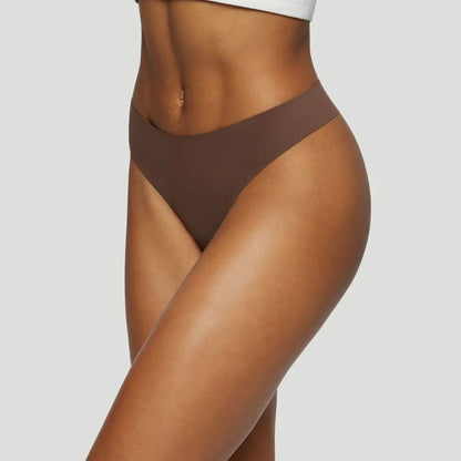Tanga de talle medio marrón (Lote de 3)