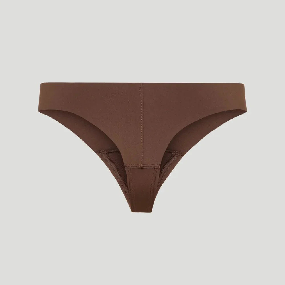 Tanga de talle medio marrón (Lote de 3)