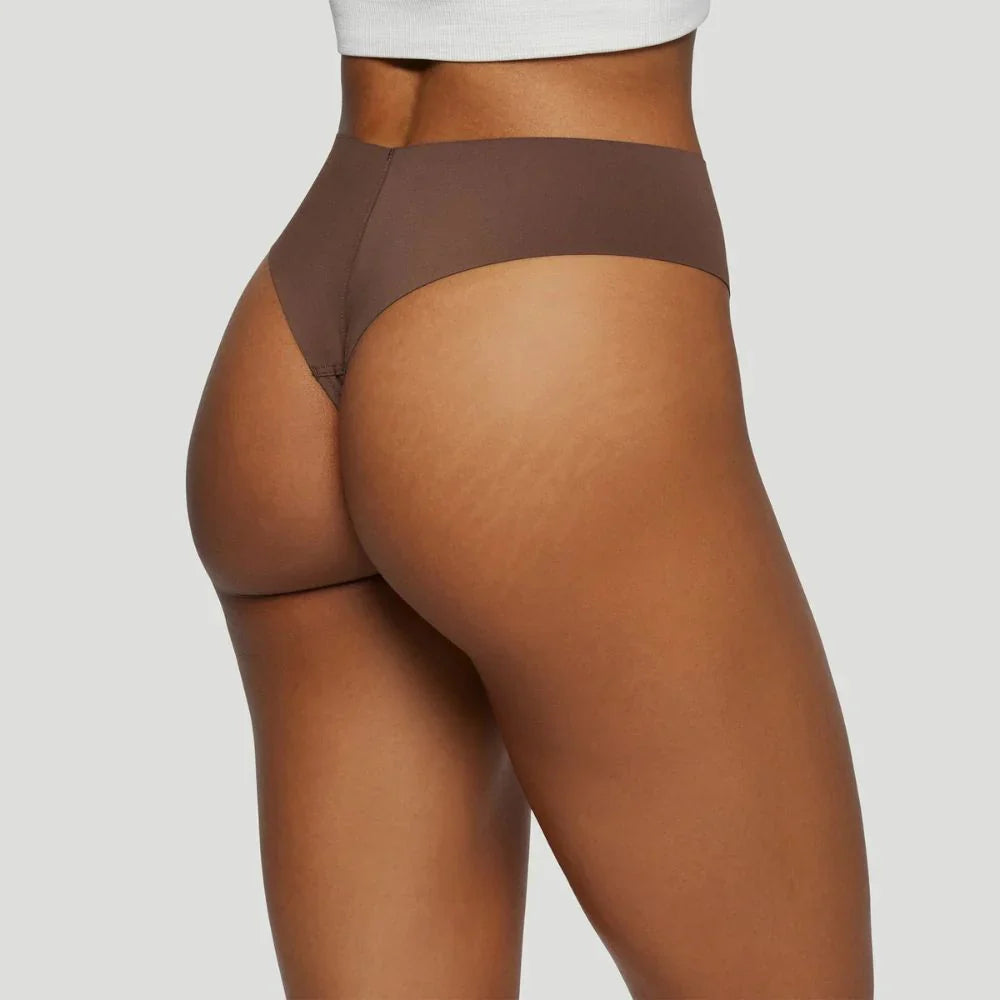 Tanga de talle alto marrón (Lote de 3)