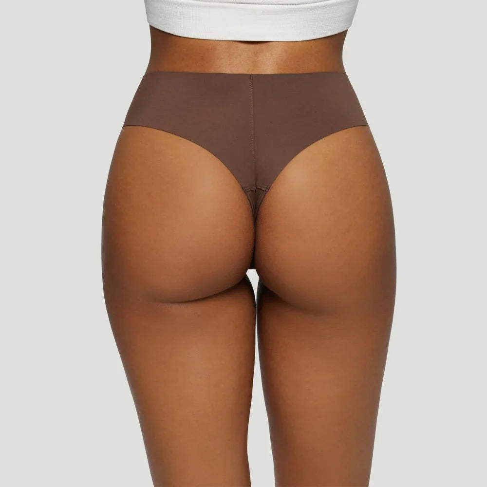 Tanga de talle alto marrón (Lote de 3)